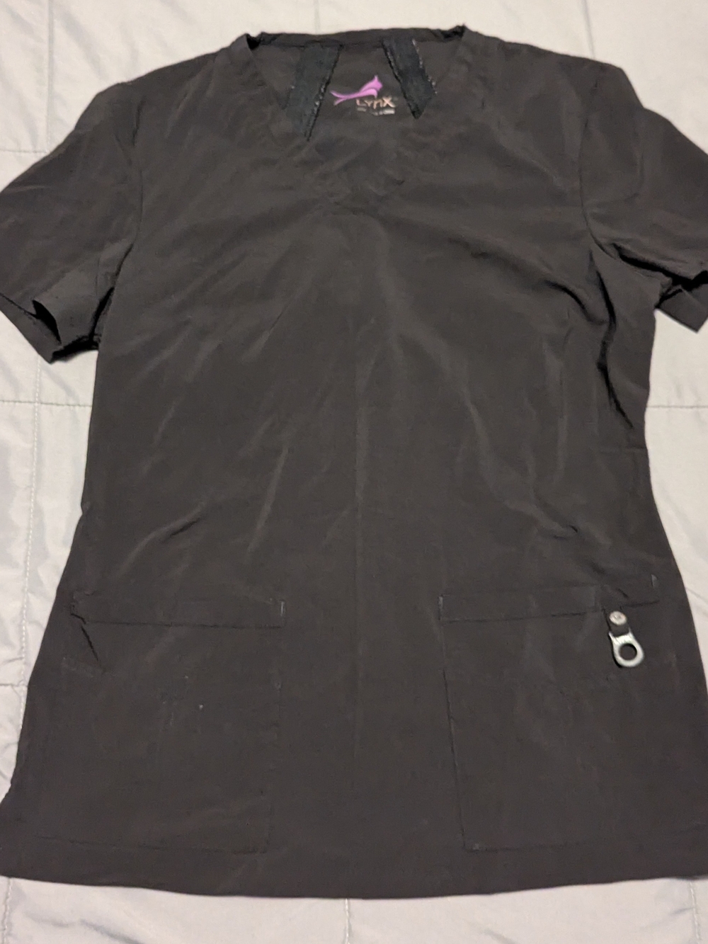 Woman's Black V-Neck Scrub Top